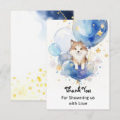 Leuke Wolf Baby shower Theme Bedankkaart (Voorkant / Achterkant)