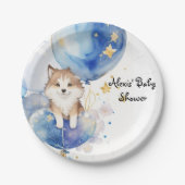 Leuke Wolf Baby shower Theme Papieren Bordje (Voorkant)