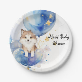 Leuke Wolf Baby shower Theme Papieren Bordje