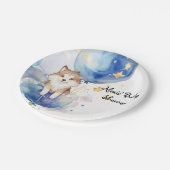 Leuke Wolf Baby shower Theme Papieren Bordje (Gekanteld)