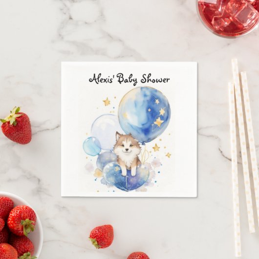 Leuke Wolf Baby shower Theme Servet (Insitu)