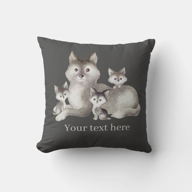 Leuke wolf liefhebbers Decor Sierkussen (Voorkant)