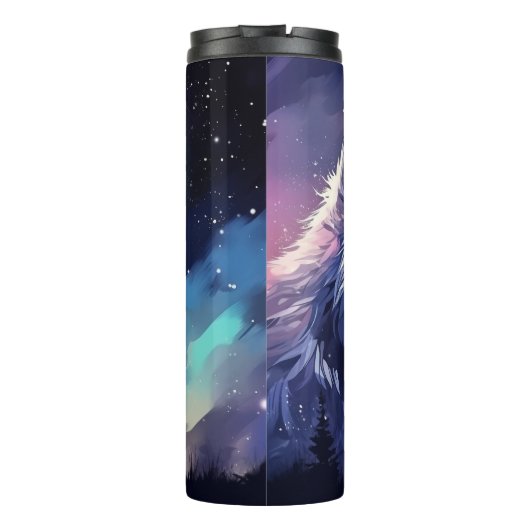 Leuke wolf liefhebbers voeg naam toe thermosbeker (Achterkant)