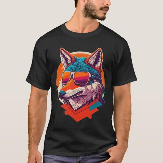 LEUKE WOLF MET ZONNEGLAS. T-SHIRT (Voorkant)