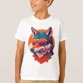 LEUKE WOLF MET ZONNEGLAS. T-SHIRT (Voorkant)