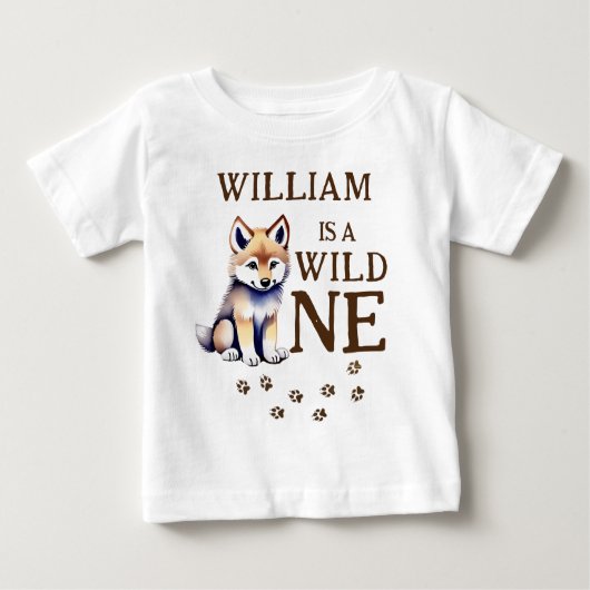 Leuke wolf welp wild een bosrijke verjaardagsfeest (Voorkant)