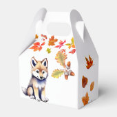 Leuke wolf welp wild een bosrijke verjaardagsfeest bedankdoosjes (Achterkant)