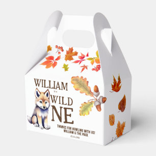 Leuke wolf welp wild een bosrijke verjaardagsfeest bedankdoosjes