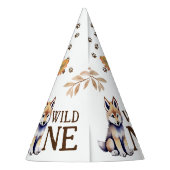 Leuke wolf welp wild een bosrijke verjaardagsfeest feesthoedjes (Achterkant)