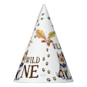 Leuke wolf welp wild een bosrijke verjaardagsfeest feesthoedjes (Links)