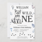 Leuke wolf welp wild een bosrijke verjaardagsfeest kaart (Voorkant)