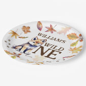 Leuke wolf welp wild een bosrijke verjaardagsfeest papieren bordje (Gekanteld)