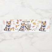 Leuke wolf welp wild een bosrijke verjaardagsfeest waterfles etiket (Enkel label)