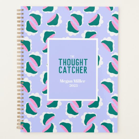 Leuke wolken en paddenstoelen Baby blauw Personali Planner (Voorkant)