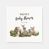 Leuke Woodland Animals Baby shower Party Servet (Voorkant)
