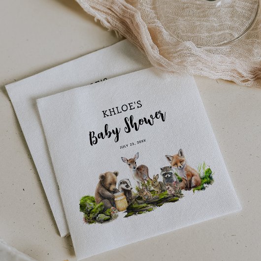 Leuke Woodland Animals Baby shower Party Servet