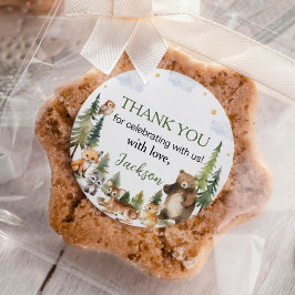 Leuke Woodland dieren verjaardag Ronde Sticker