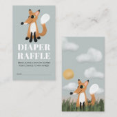 Leuke Woodland Fox Baby shower Luier Raffle Informatiekaartje (Voorkant / Achterkant)