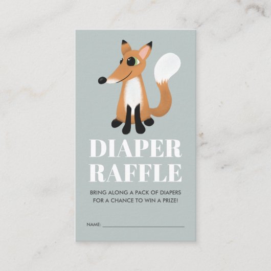 Leuke Woodland Fox Baby shower Luier Raffle Informatiekaartje (Voorkant)