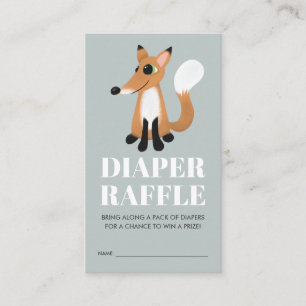 Leuke Woodland Fox Baby shower Luier Raffle Informatiekaartje