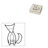Leuke Woodland Fox Line Art Illustratie Tekening Rubberstempel (Gestempeld)