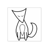 Leuke Woodland Fox Line Art Illustratie Tekening Rubberstempel (Afrduk)