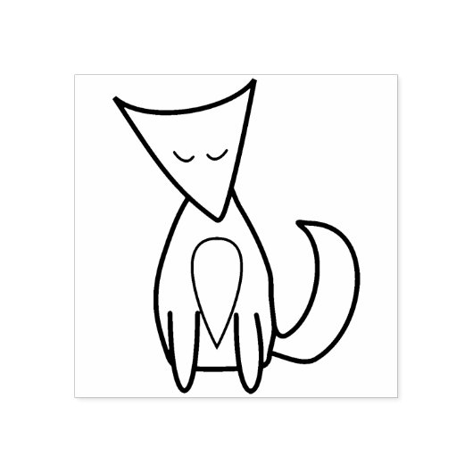 Leuke Woodland Fox Line Art Illustratie Tekening Rubberstempel (Afrduk)