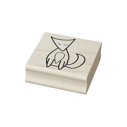 Leuke Woodland Fox Line Art Illustratie Tekening Rubberstempel (Stempel)