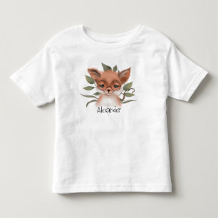 Leuke Woodland Fox met de naam van het kind Kinder Shirts