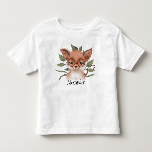 Leuke Woodland Fox met de naam van het kind Kinder Shirts (Voorkant)
