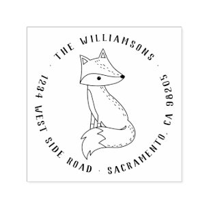 Leuke Woodland Fox rustieke typografie retouradres Zelfinktende Stempel