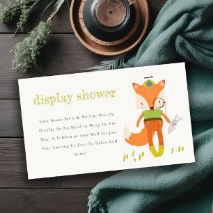Leuke Woodland Fun Fox Display Douche Baby shower Informatiekaartje