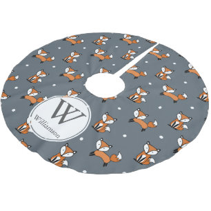 Leuke Woodland Vossen & Polka Dots gepersonaliseer Kerstboom Rok