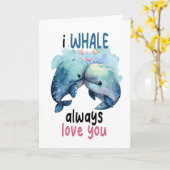 Leuke woordgrap: ik walvis hou altijd van jou, moo kaart (Gele Bloem)