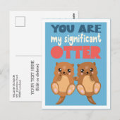 Leuke woordpunch Jij bent mijn significante otter  Briefkaart (Voorkant / Achterkant)