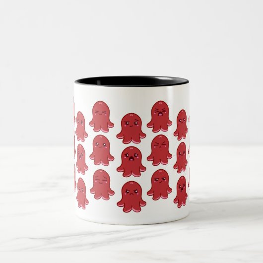 Leuke worstgezichten tweekleurige koffiemok (Center)