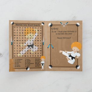 Leuke Wortel Jongens Karate Woordzoeken Gefelicite Kaart