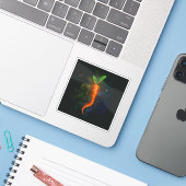 Leuke Wortel Sticker Vierkant Koken Scrapbook (Laptop met iPhone)