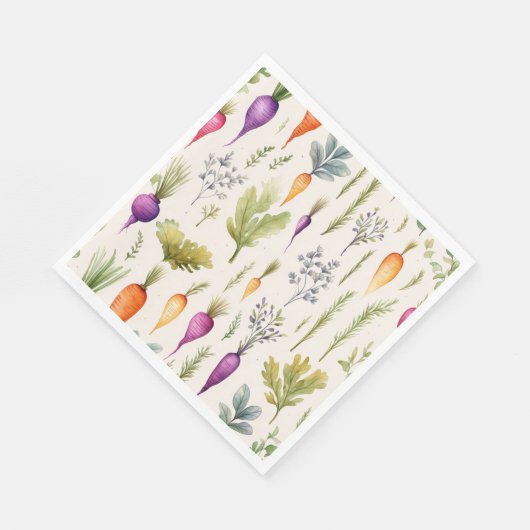Leuke wortel thema servetten (Hoek)