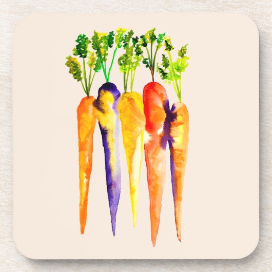 Leuke wortelen waterverf kunst bier onderzetter (Voorkant)