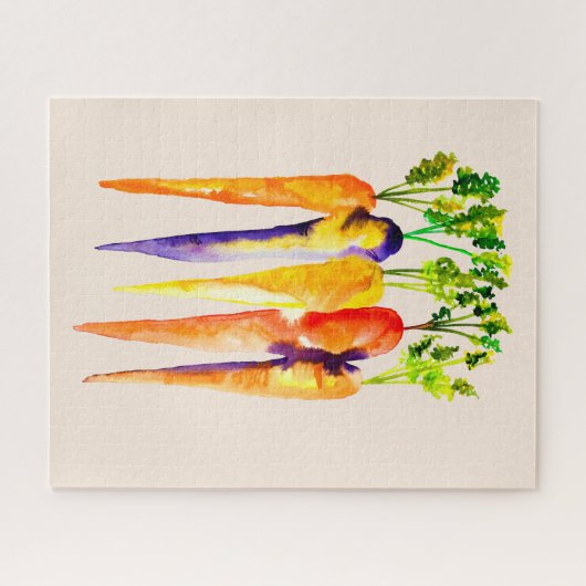 Leuke wortelen waterverf kunst legpuzzel (Horizontaal)