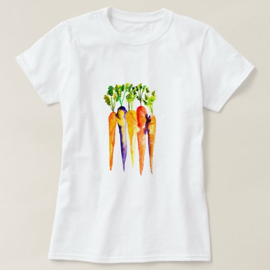 Leuke wortelen waterverf kunst t-shirt (Design voorkant)