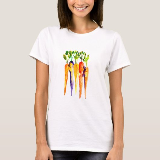Leuke wortelen waterverf kunst t-shirt (Voorkant)