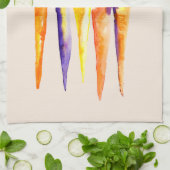 Leuke wortelen waterverf kunst theedoek (Gevouwen)