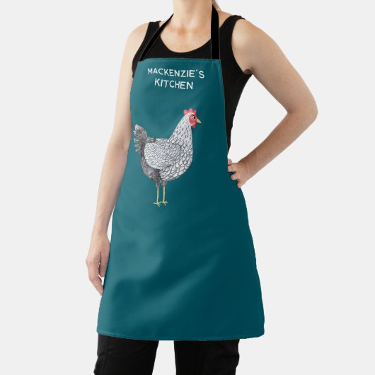Leuke Wyandotte kippenhoen Waterverf gepersonalise Schort (Insitu)