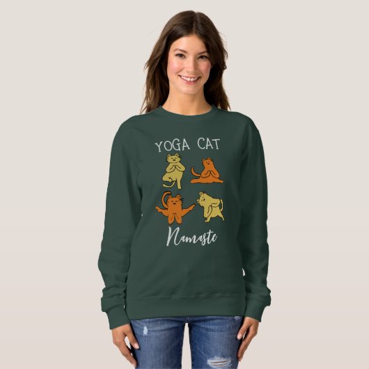 Leuke Yoga Cat Collage Sweatshirt Gift voor Katten (Voorkant volledig)