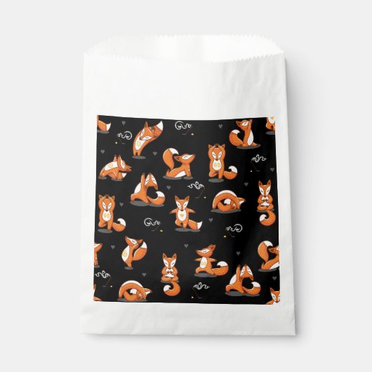 Leuke yoga vossen grappig zwart bedankzakje (Voorkant)