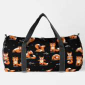 Leuke yoga vossen grappig zwart plunjezak (Achterkant)