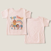 Leuke yogahouding actieve spel kids tee (Ontwerp Voorkant & Achterkant)