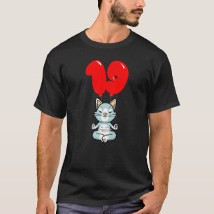 Leuke yogakat 19e verjaardag Kinder ballonfeest T-shirt